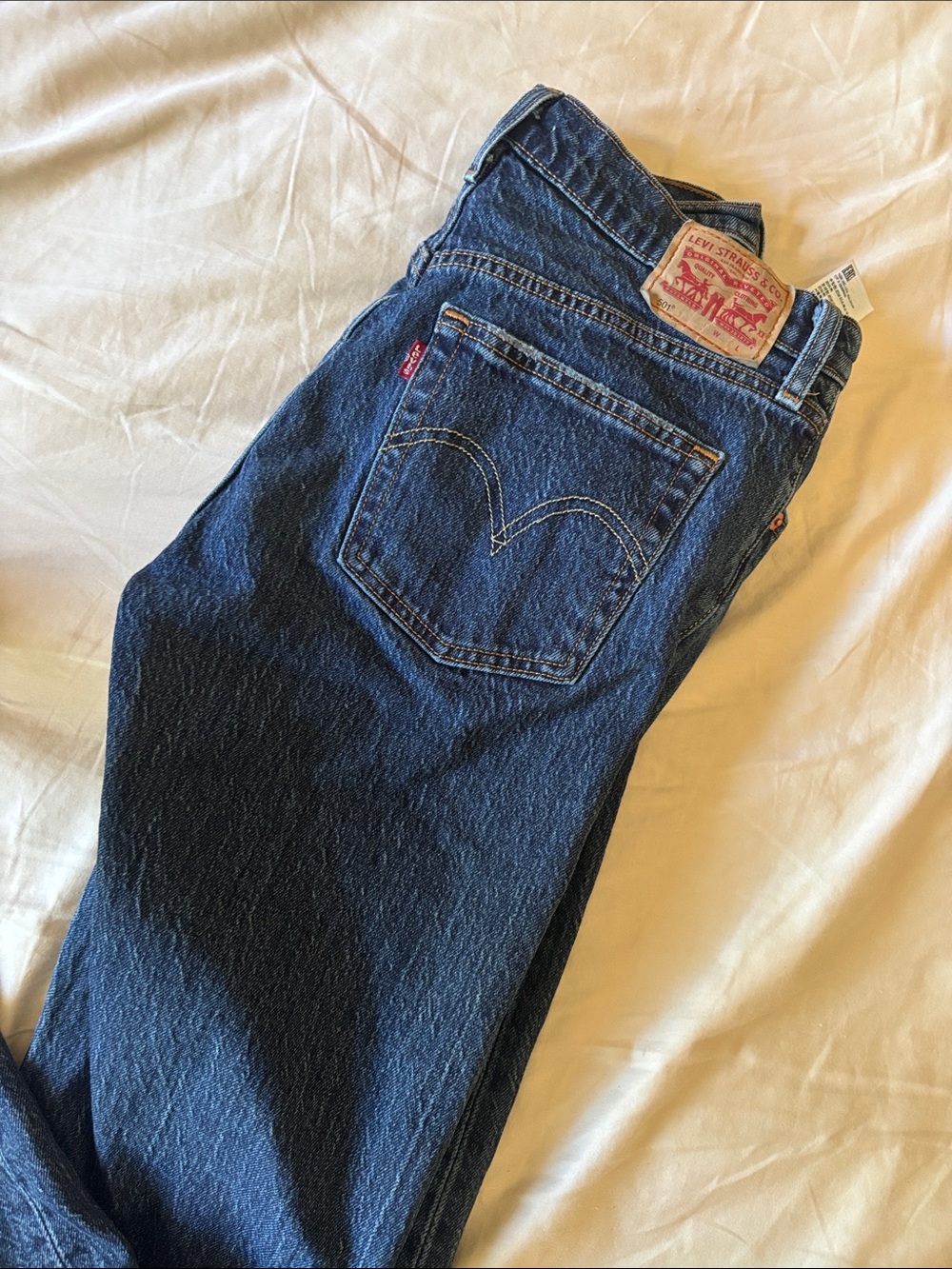 Levi's Straight Leg Jeans in Dark Blue Denim